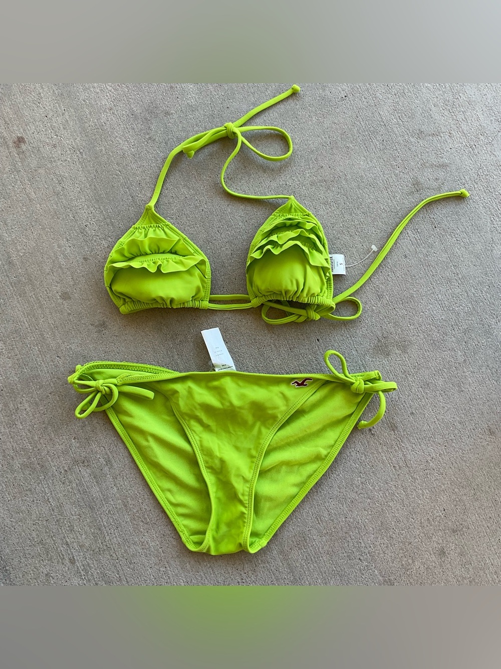 Y2K Hollister lime green bikini set